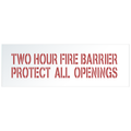 Two Hour | FIRE WALL Stencil | 3 inch letters |  Heavy-Duty Self-Supporting