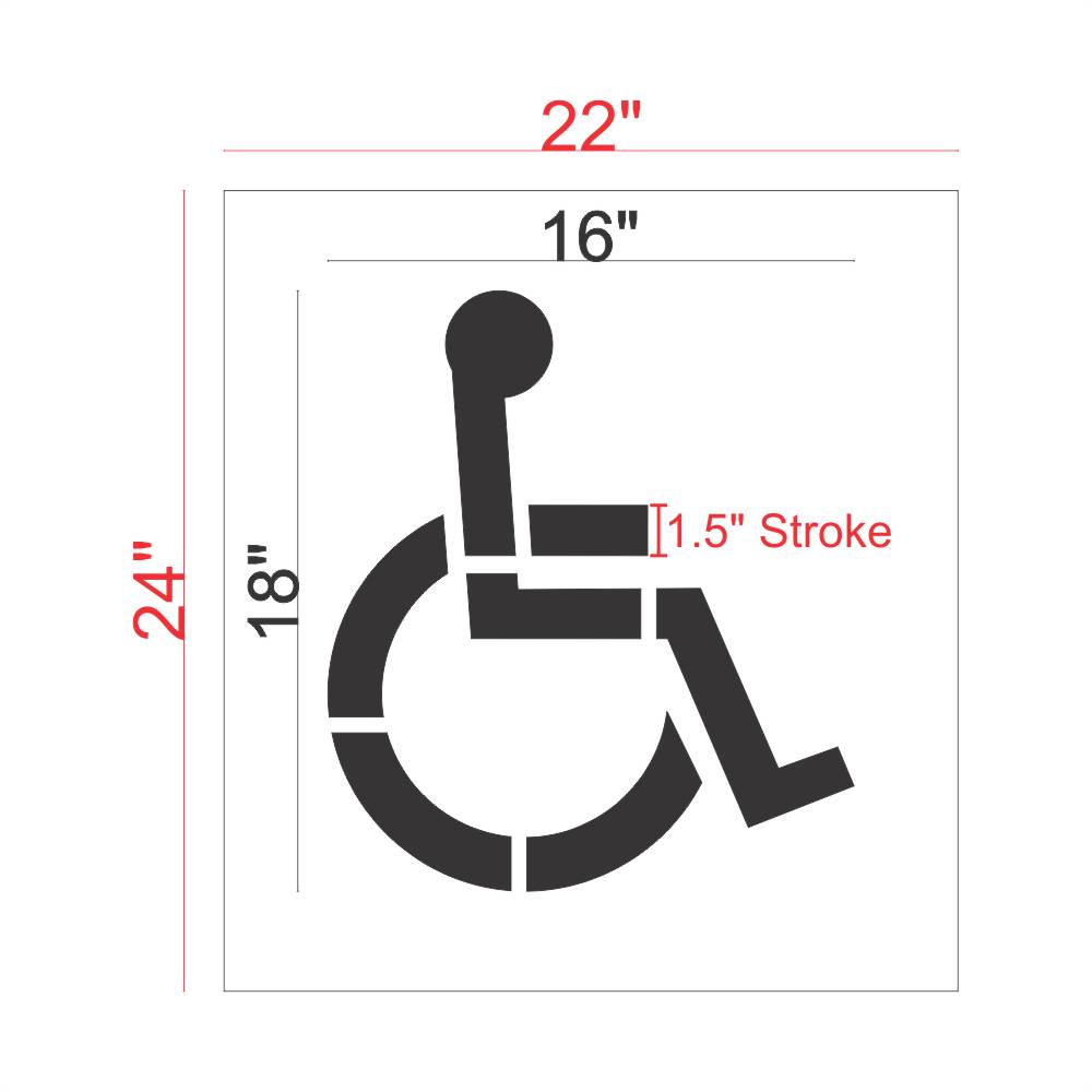 18 inch Handicap Parking Symbol Stencil Measurements