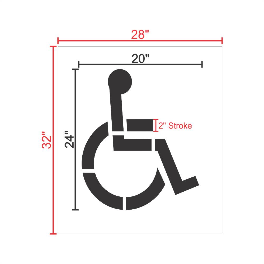 24 inch Handicap Parking Symbol Stencil