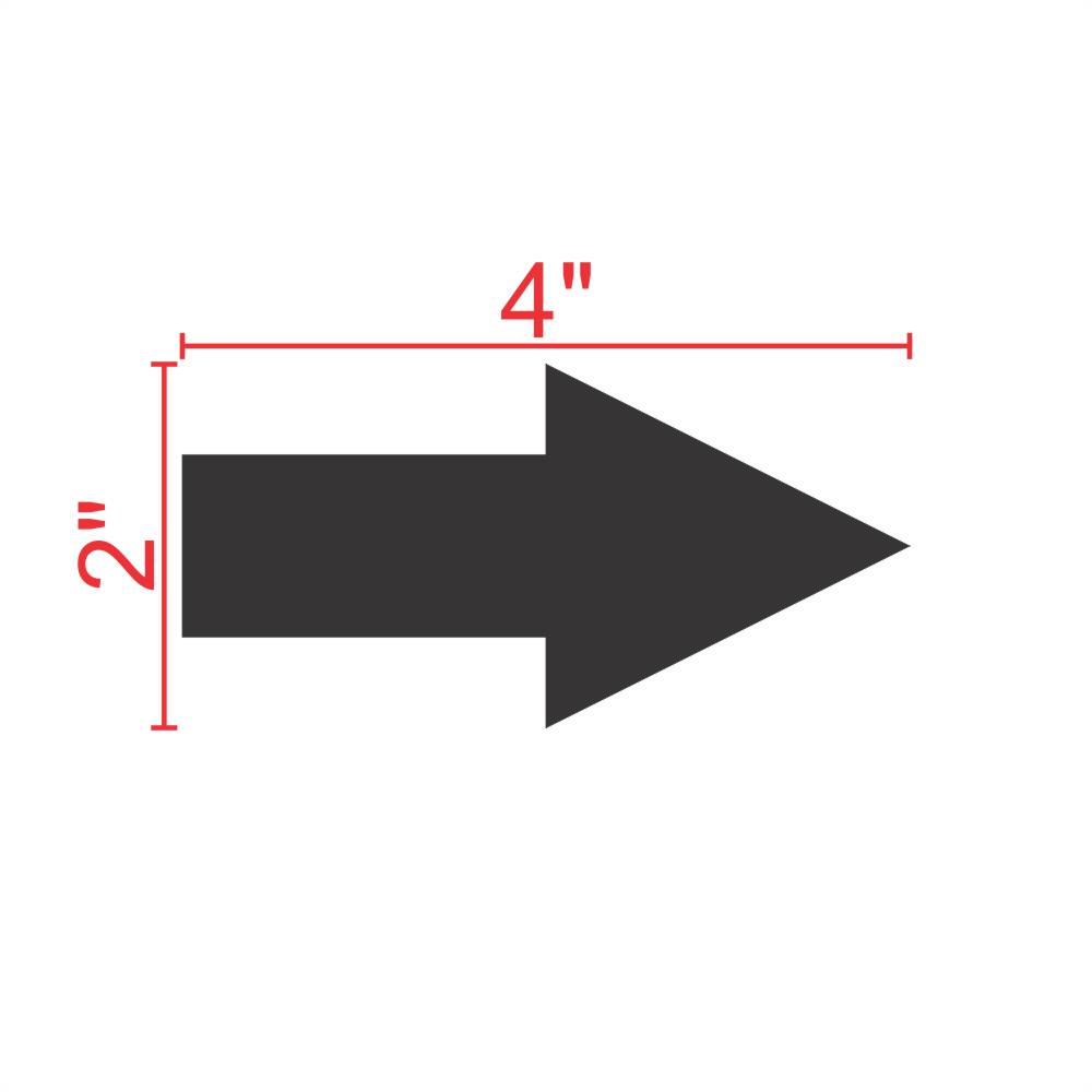 Parking Garage Wall and Pavement Arrow Stencil 4" Measurement