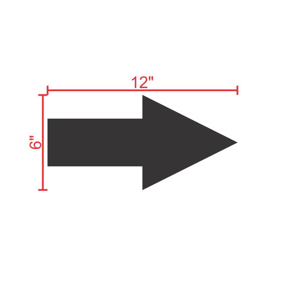 Parking Garage Wall and Pavement Arrow Stencil 12" Measurement