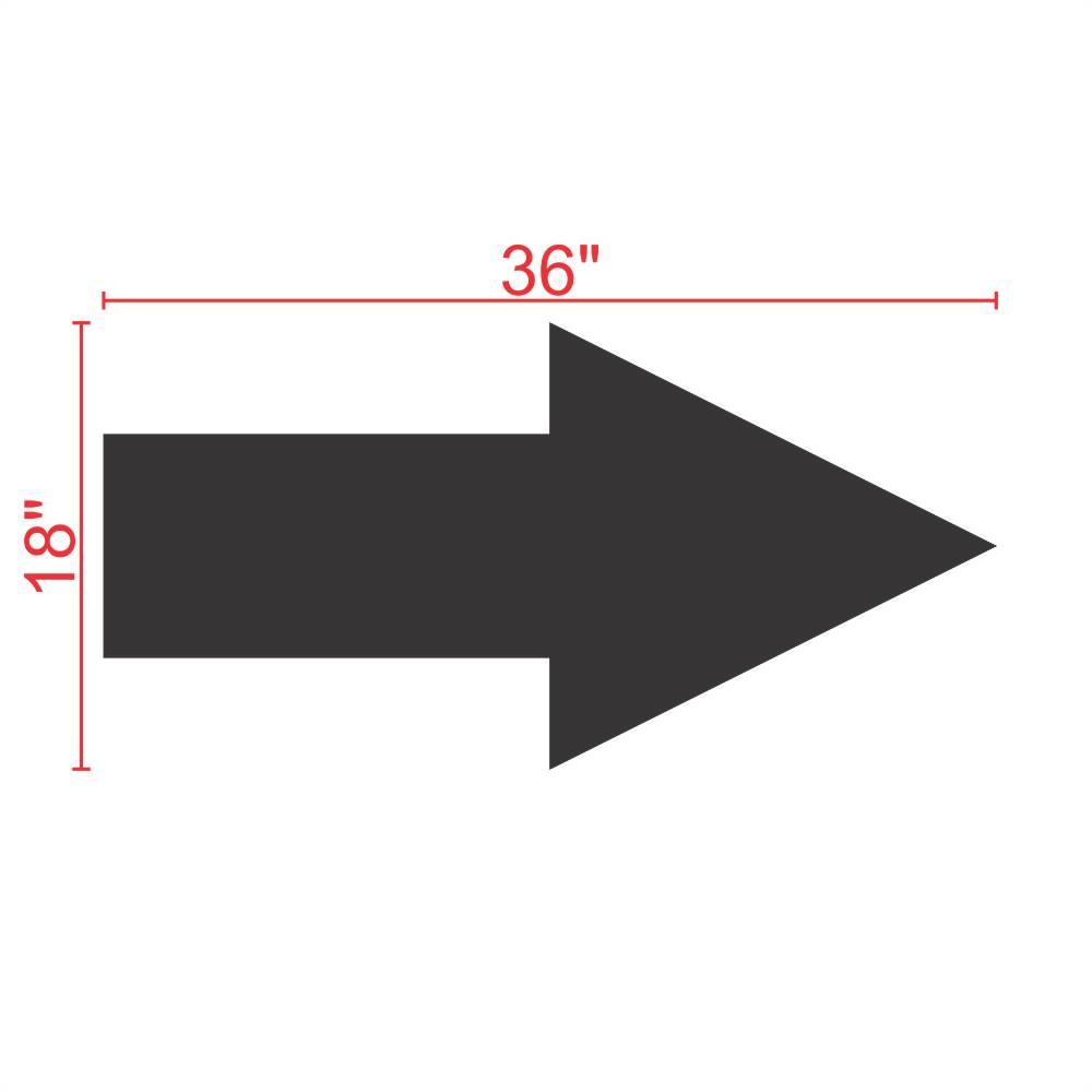 Parking Garage Wall and Pavement Arrow Stencil 36" Measurement