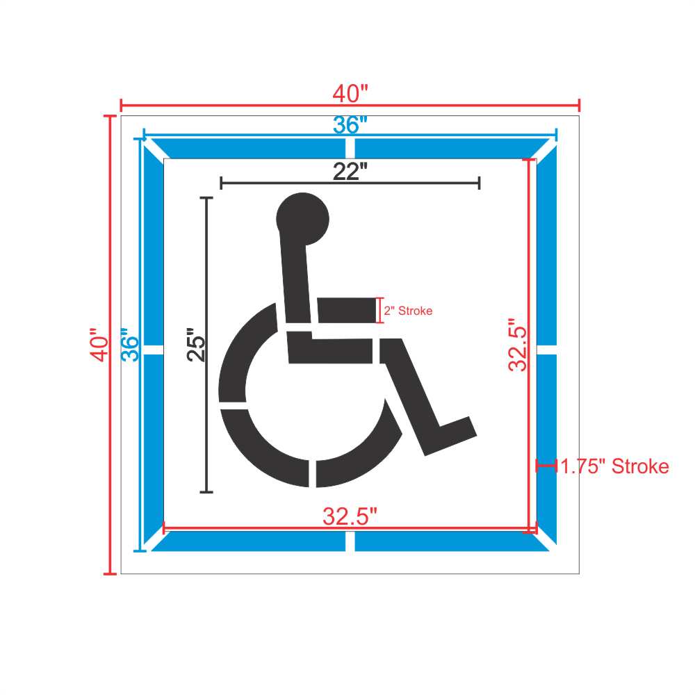 Handicap Parking Stencil 2 Part 36" Measurements