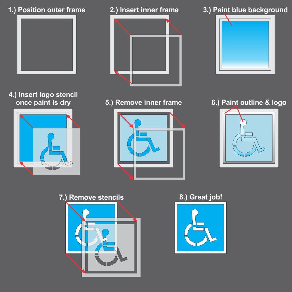 Handicap Sign Frame Handicap Parking Stencil | ADA Frame | Stencil Ease