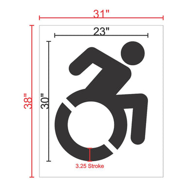 Handicap Accessible Stencil for Parking Lots 30" Measurements