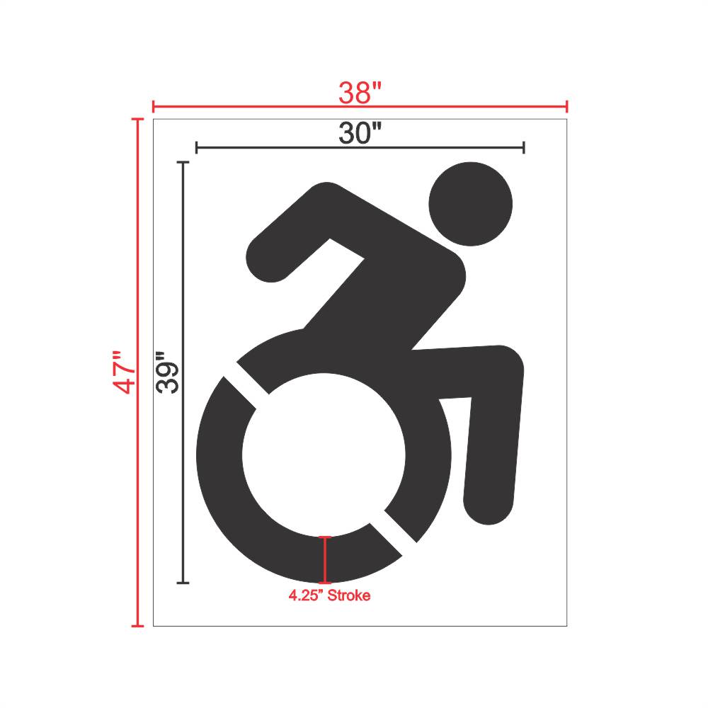 Handicap Accessible Stencil for Parking Lots 39" Measurements