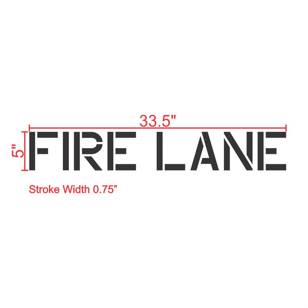 Fire Lane Stencil 5" Measurements