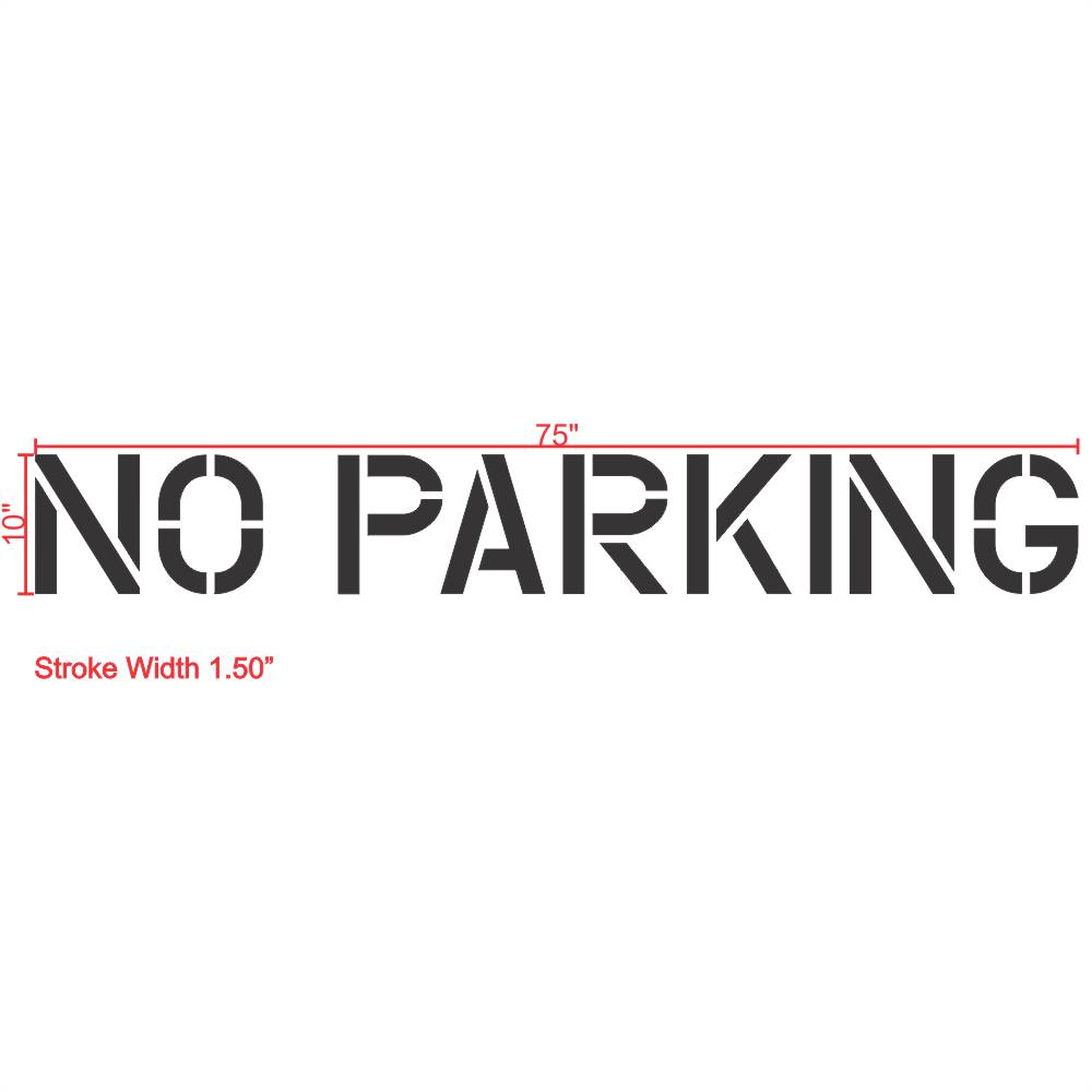 No Parking Stencil 10" measurements