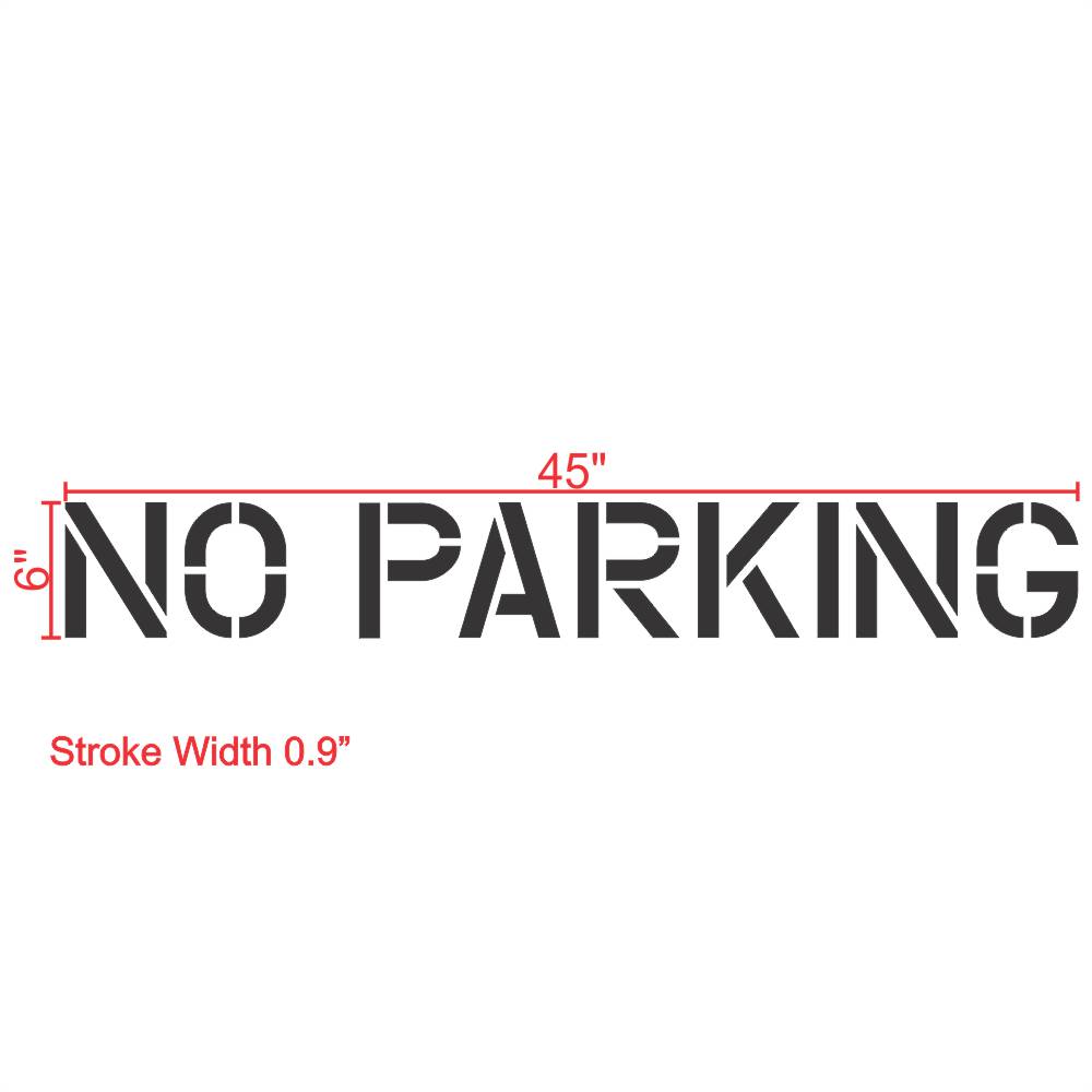 Parking Garage No Parking Stencil 6" Measurements