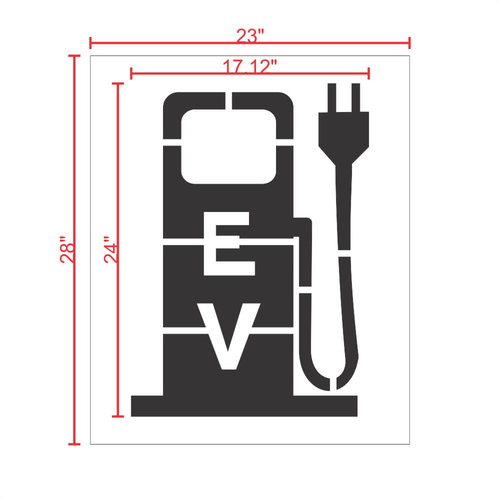 Electric Vehicle Charging Station Pump Stencil 24" Measurements