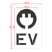 Electric Vehicle Charging Station EV with Plug Stencil 36" Measurements