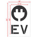 Electric Vehicle Charging Station EV with Plug Stencil 48" measurements