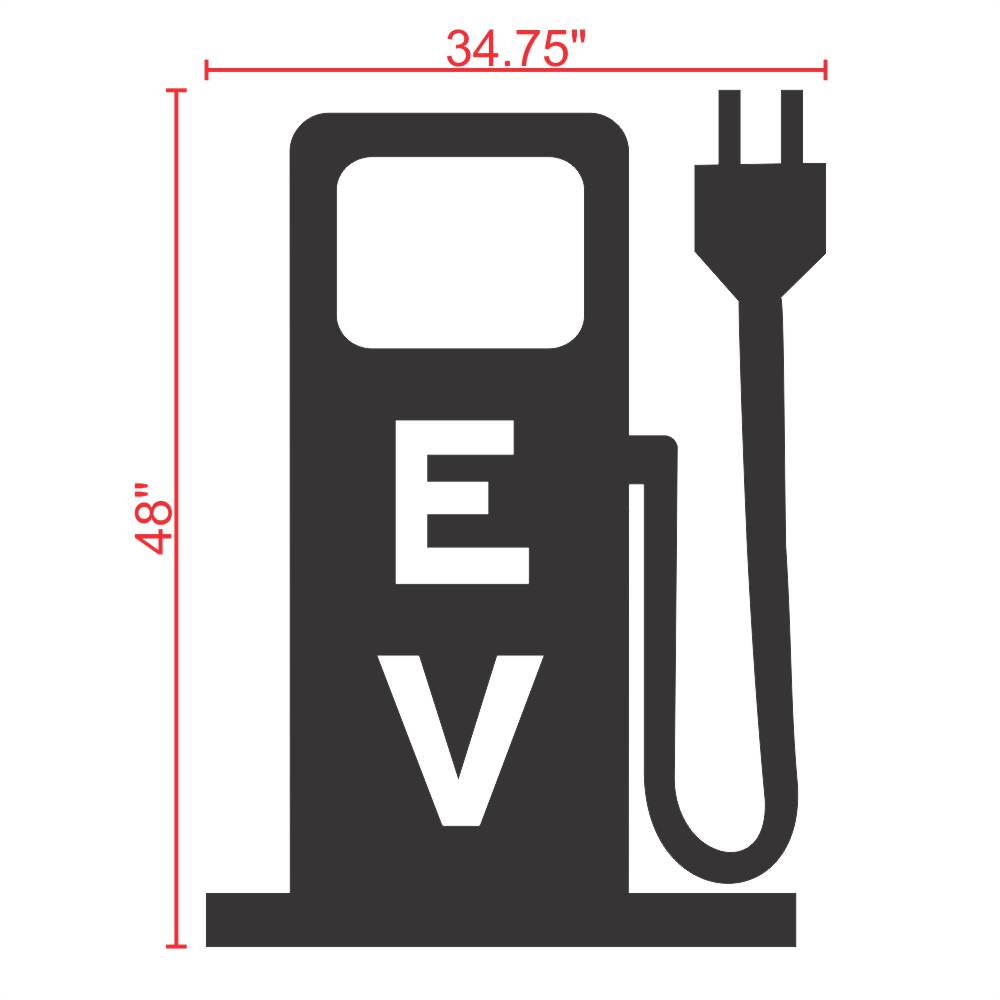 EV Charging Station Pump Stencil 48" measurement
