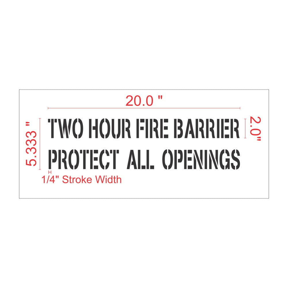 Two Hour | Fire Barrier and Smoke Barrier Signs | Fire Code Stencils