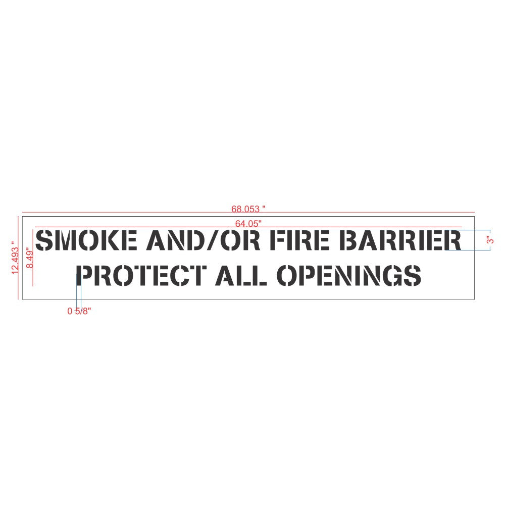 One Hour | Fire Barrier and Smoke Barrier Signs | Fire Code Stencils