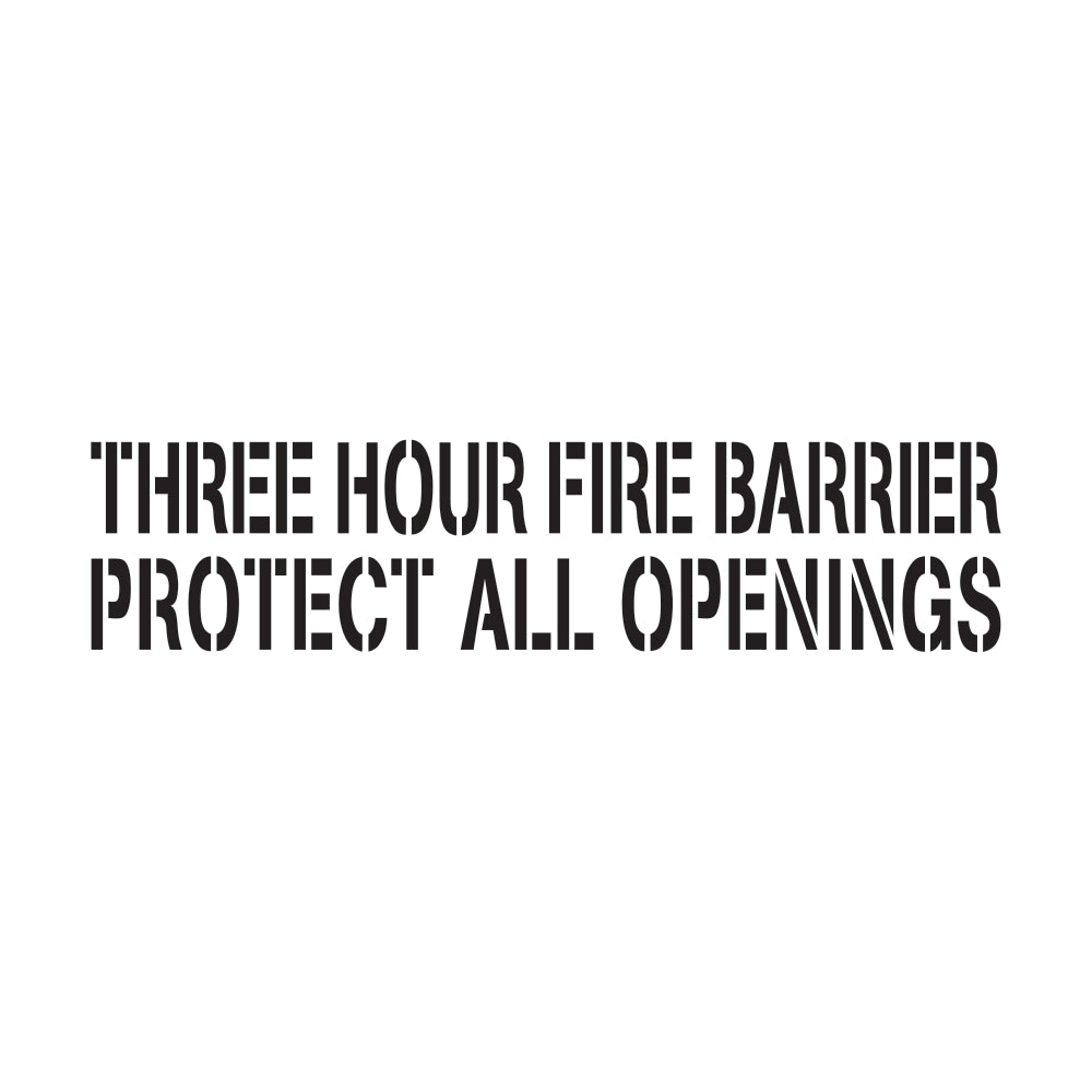 Three Hour | Fire Barrier and Smoke Barrier Signs | Fire Code Stencils
