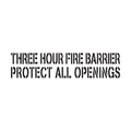 Three Hour | Fire Barrier and Smoke Barrier Signs | Fire Code Stencils