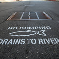 No Dumping Drains to River Storm Drain Stencil