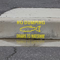 No Dumping Drains to Waterway Storm Drain Stencil