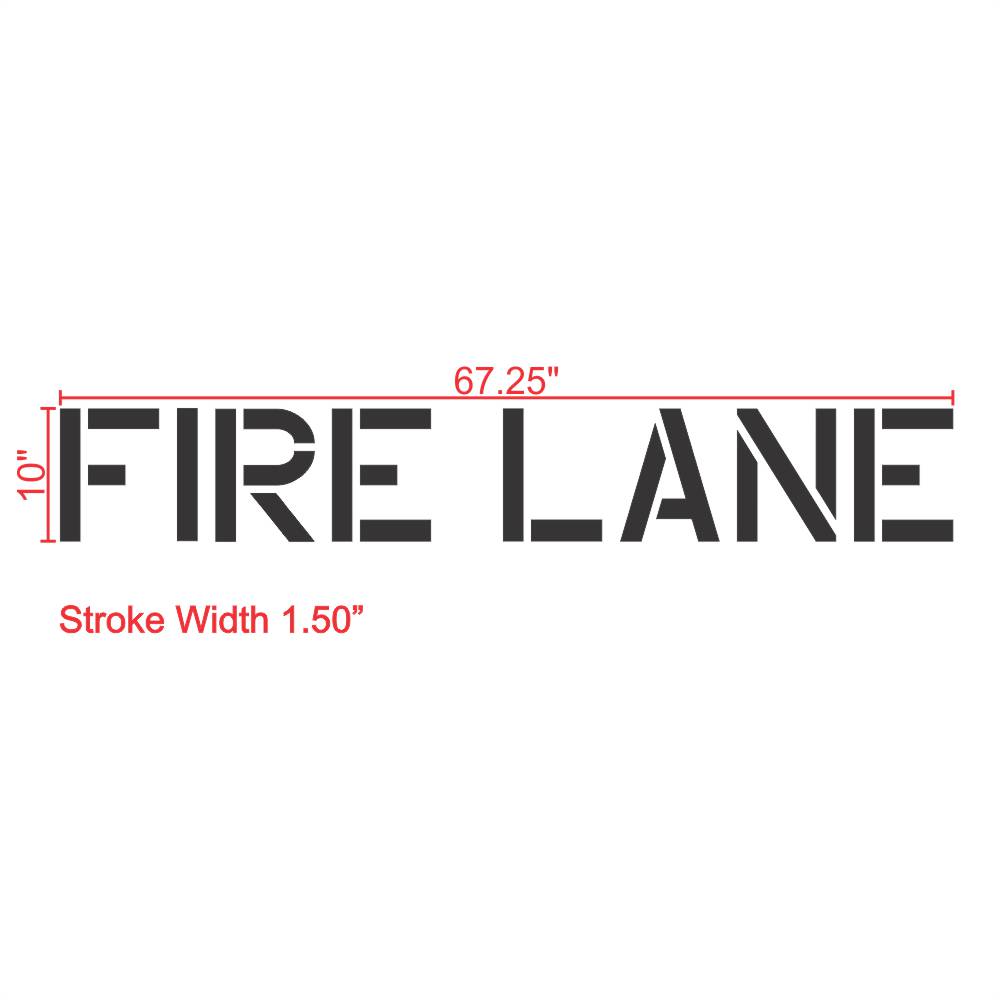 Fire Lane Stencil 10" Measurements