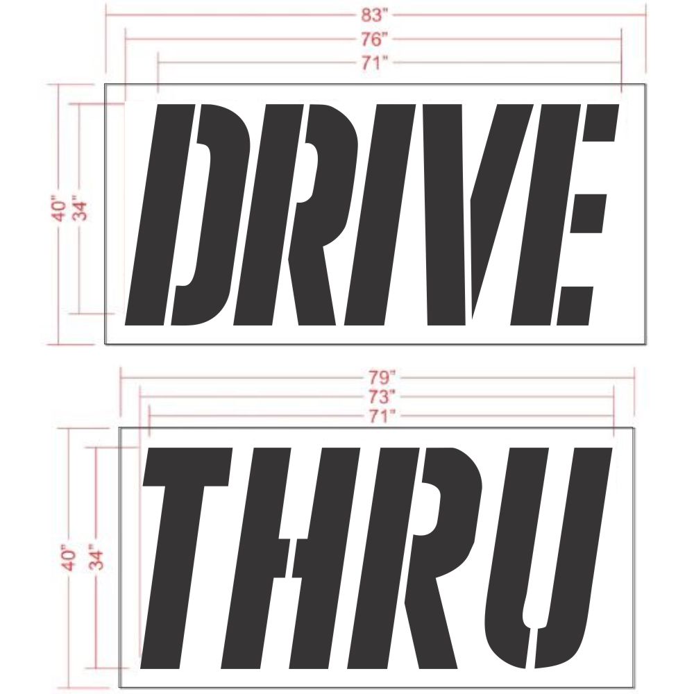 Drive Thru McDonald's Parking Lot Stencil