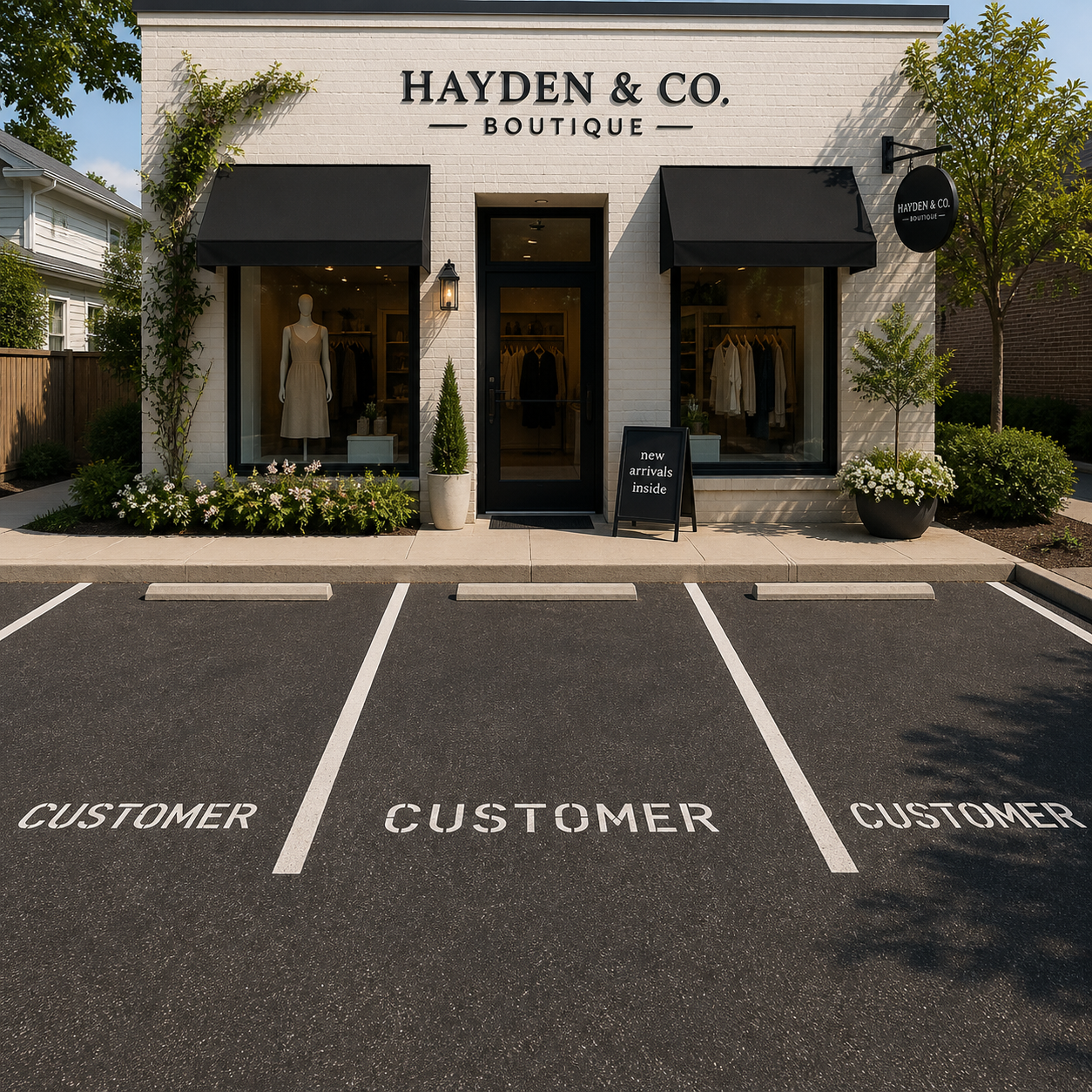 Customer Parking Lot Stencil