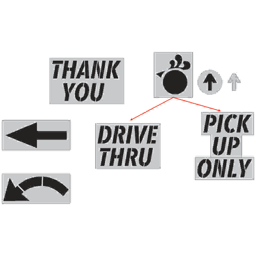 Huey Magoos Drive Thru Parking Lot Stencil Set Image