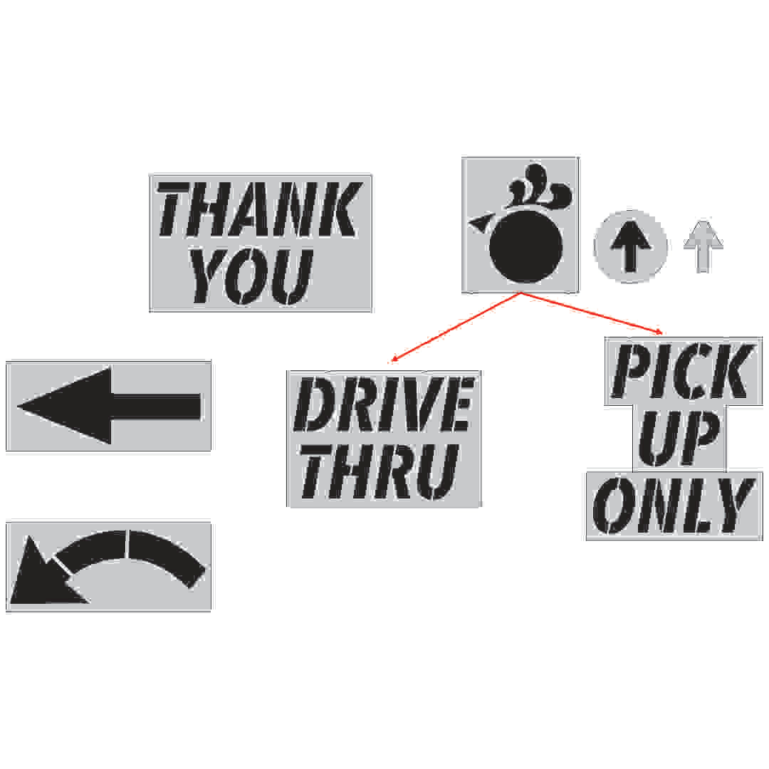 Huey Magoos Drive Thru | Parking Lot Stencil Set
