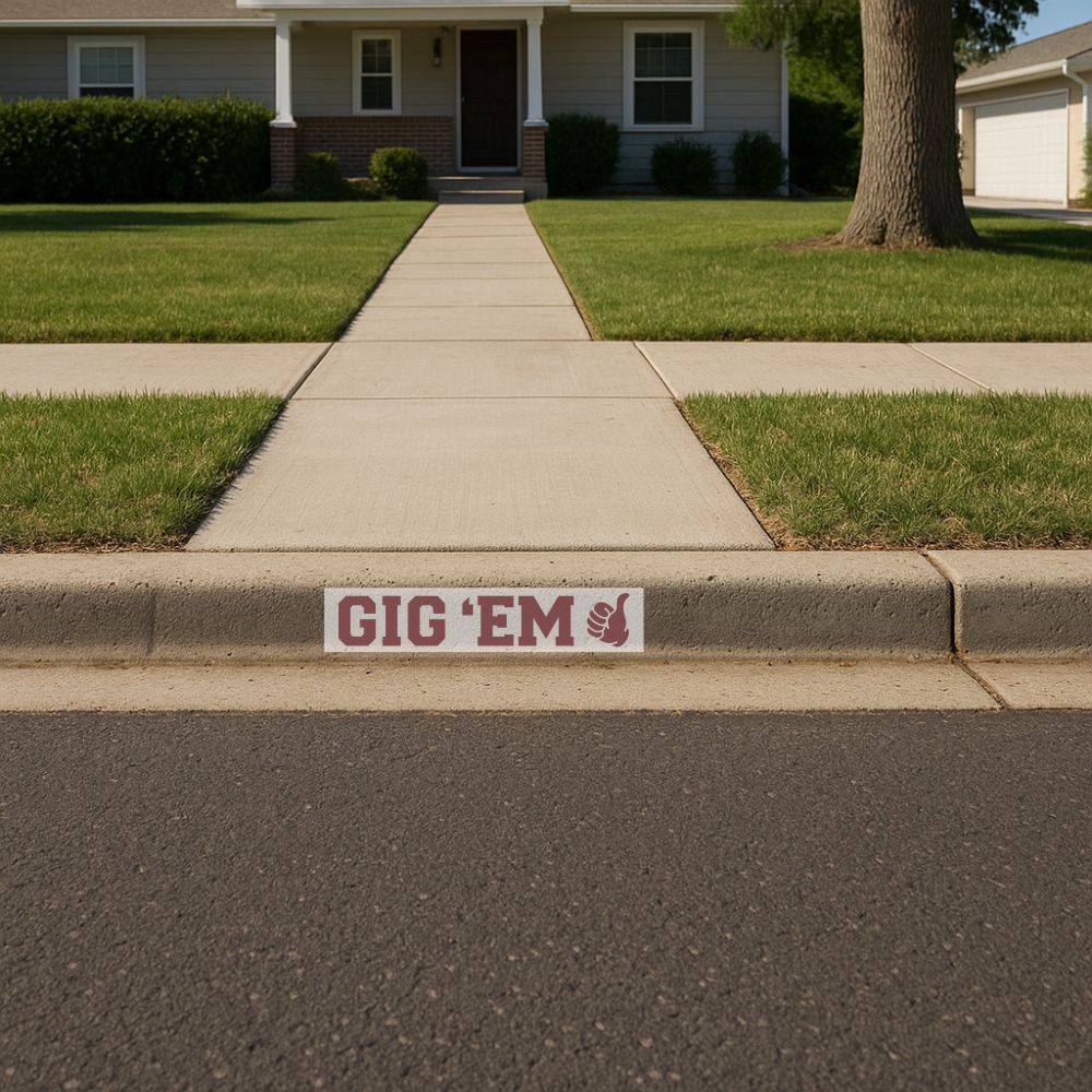 Gig 'Em Curb Painting Stencil