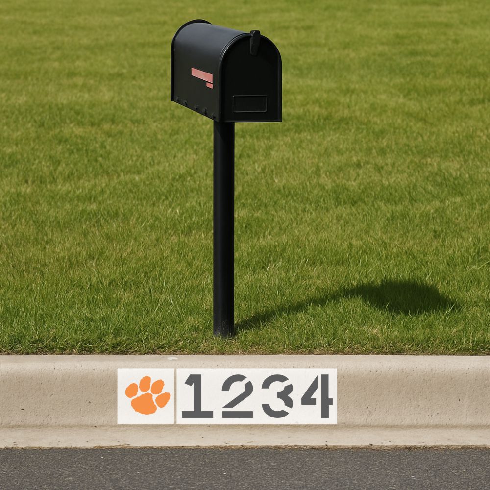 Tiger Paw Print Curb Painting Stencil