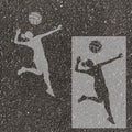 Volleyball Player Parking Space Stencil