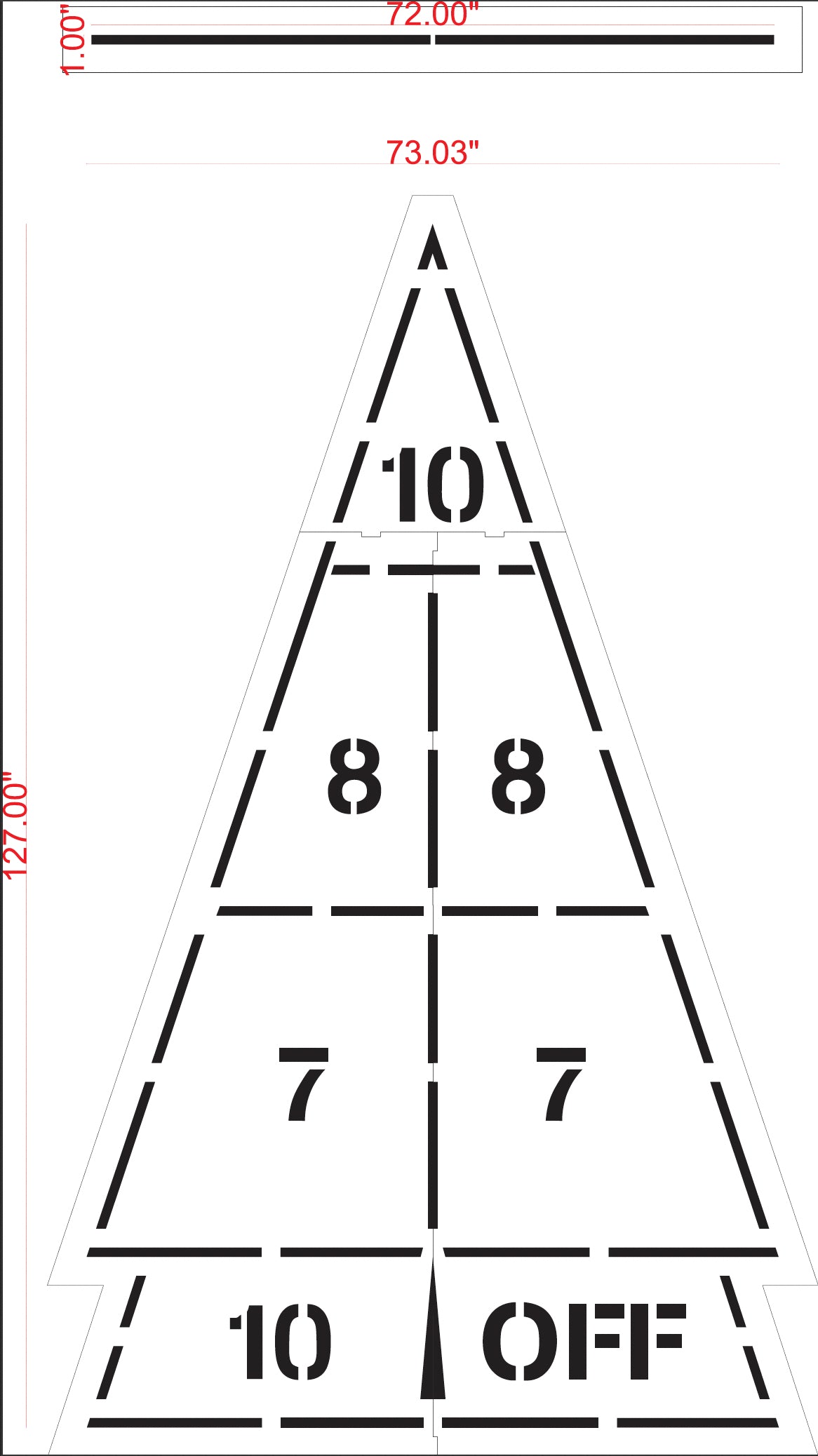 Shuffleboard Court Stencil