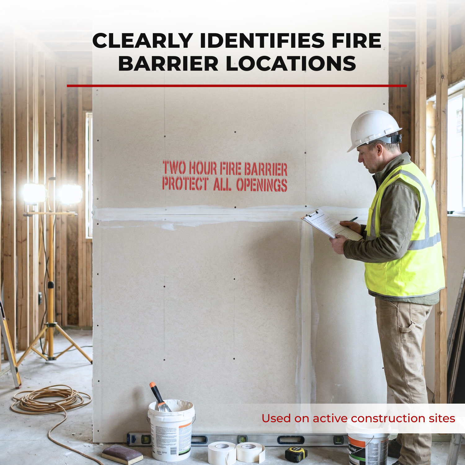 Two Hour | Fire Barrier and Smoke Barrier Signs | Fire Code Stencils