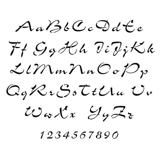Simple Script Number Stencil Set