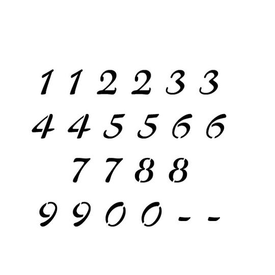 Script Number Set Airfoil Script Letter and Number Stencil Sets – Elegant and ...