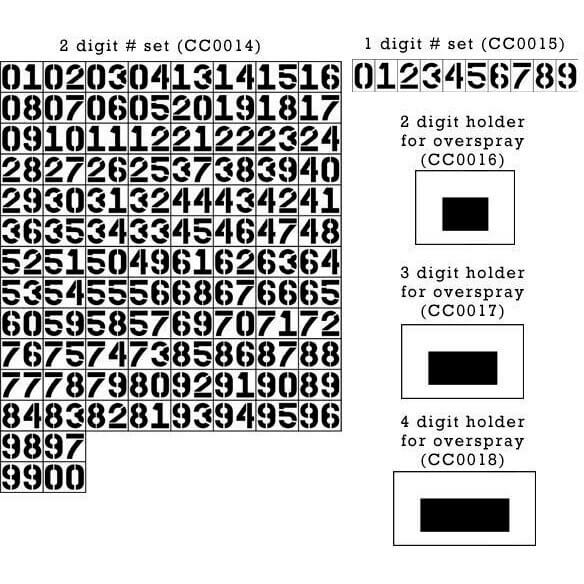 2 Digit Number Stencil Sets