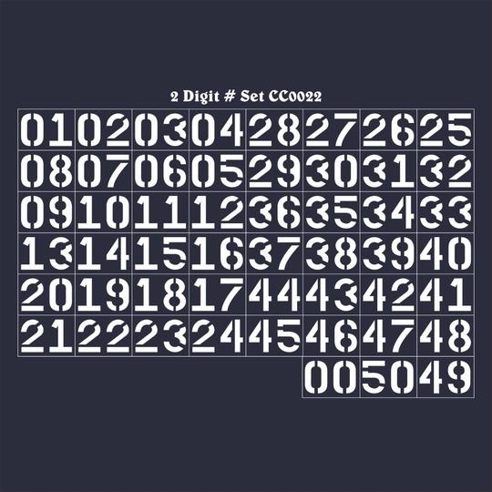 2 Digit Number Stencil Sets