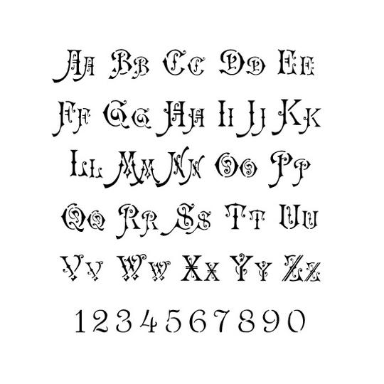 Ornate Letter and Number Set