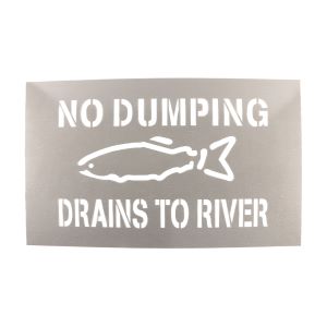 No Dumping Drains to River Storm Drain Stencil