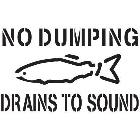 No Dumping Drains to Sound Storm Drain Stencil