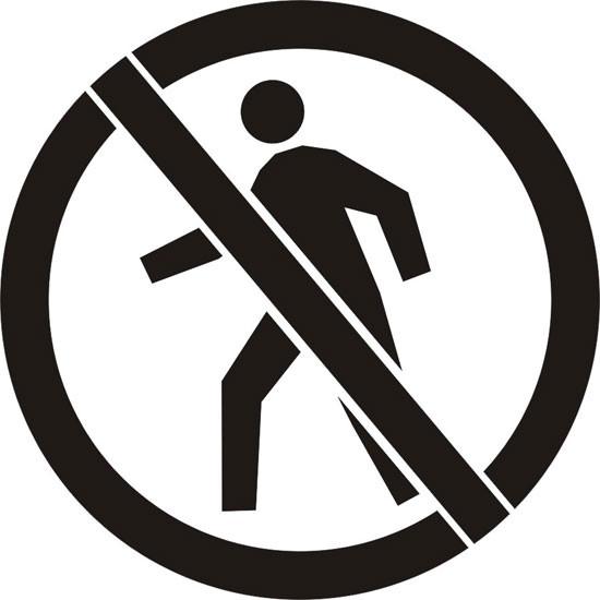 No Pedestrian Crossing Stencil
