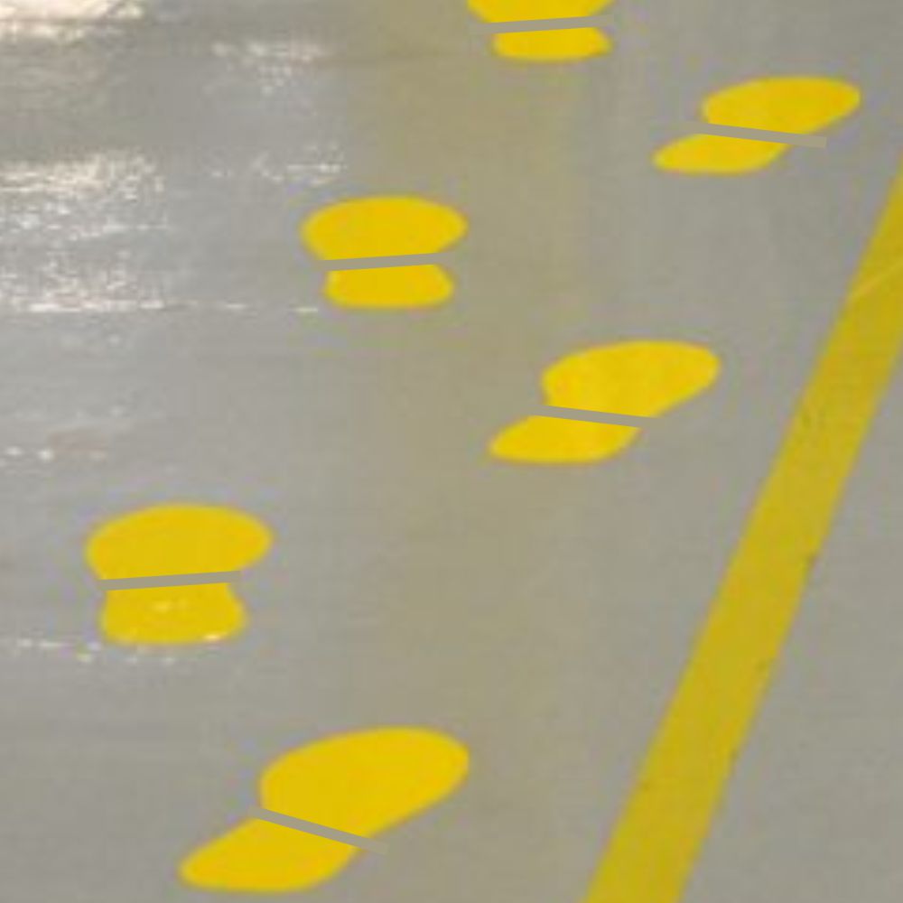 Walking Footprint Pedestrian Walkway Warehouse Safety Stencil