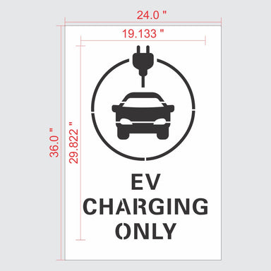 EV Electric Car Parking Stencil Charging