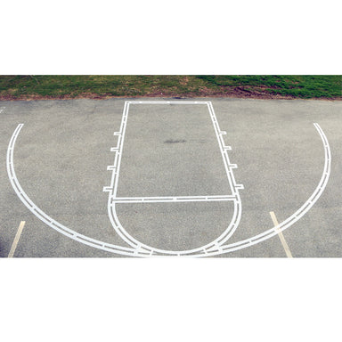 basketball court stencil layed out