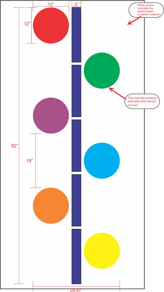 Circle Hop  Playground Game Stencil