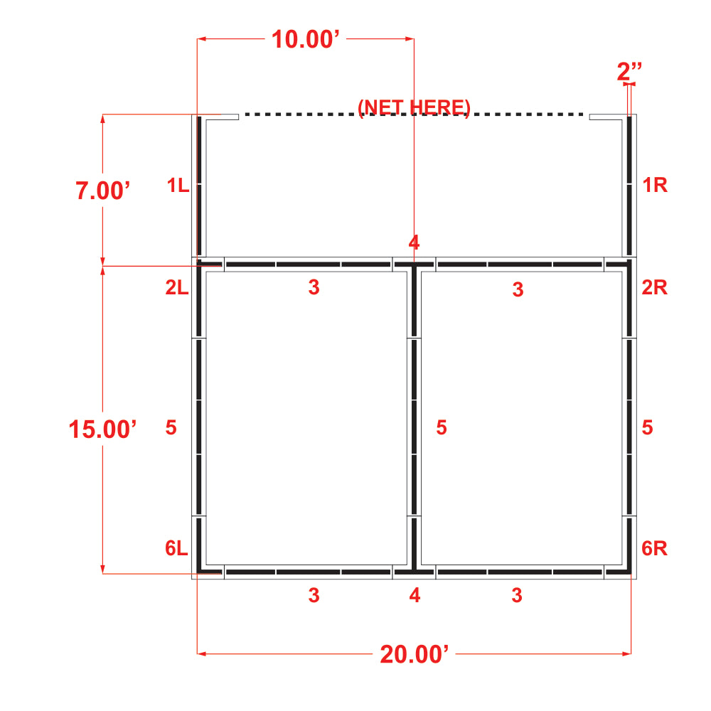 pickleball court stencil diagram