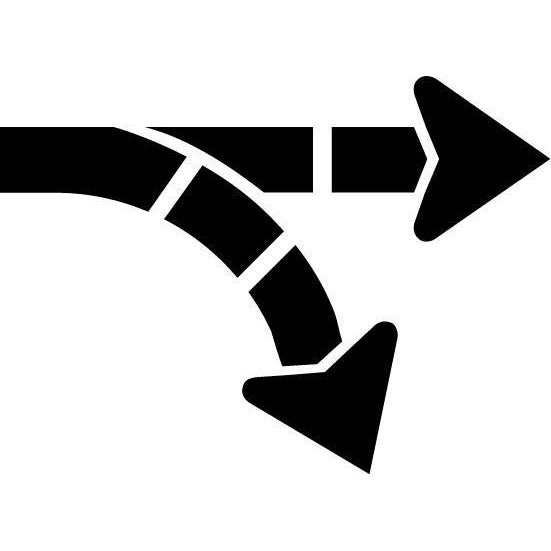 Optional Movement Turn Arrow Parking Lot Stencil | Guide Traffic ...