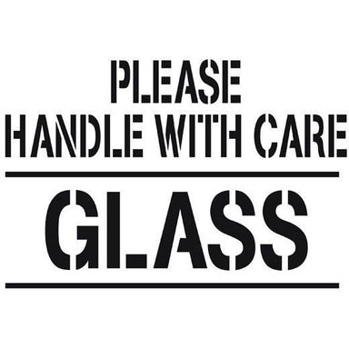 Please Handle with Care Glass Shipping Stencil