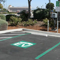 Electric Vehicle Charging Station EV Car with Plug Stencil