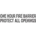 One Hour Fire Barrier Protect All Openings Stencil